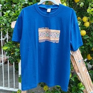Llama Cusco-Peru Royal Blue T-Shirt Large